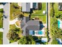 Aerial shot of a home and its surrounding property showing the pool and proximity to neighbors at 426 N Boyd St, Winter Garden, FL 34787