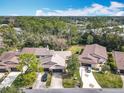 A tranquil neighborhood aerial view showcasing well-maintained landscaping and spacious driveways at 16 Big Buck Trl, Ormond Beach, FL 32174