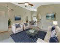 Cozy living room features neutral walls, carpet, and comfortable seating at 941 Village Lake N Dr, Deland, FL 32724