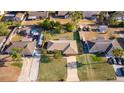 Aerial view of a single-story home shows a large front and back yard surrounded by mature trees at 3107 Mapleshade St, Deltona, FL 32738