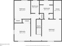 Second floor plan highlighting the layout of the bedrooms and bathrooms at 1560 7Th Ave, Deland, FL 32724
