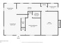 First floor plan showing living room, kitchen, primary bedroom, office, and entry at 1560 7Th Ave, Deland, FL 32724