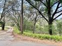 Gravel driveway leading to home site showcasing its privacy with its lush surroundings at 2068 Pennsylvania Dr, Deland, FL 32724