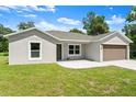 Charming one-story home with a two-car garage, well-manicured lawn, and a welcoming front entrance at 560 Sumner Ave, Orange City, FL 32763