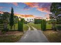 Impressive gated entrance with decorative lanterns that leads to a luxurious home with plenty of land at 5366 N Lake Farms Rd, De Leon Springs, FL 32130