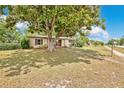 Charming single-story home with a walkway leading up to a covered porch, shaded by a large tree at 1610 Brady Dr, Deltona, FL 32725