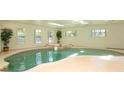 Indoor pool featuring a hot tub and a plant for decoration at 3428 Longleaf Rd, Ormond Beach, FL 32174