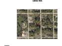 Aerial view of the property outlined in red in relation to surrounding roads and neighborhood at 1856 9Th Ave, Deland, FL 32724