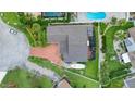Overhead view of the roof and backyard, featuring well-maintained greenery at 3 Sea Dance Ter, Ormond Beach, FL 32176
