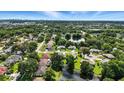 Expansive aerial view of a residential neighborhood featuring lush greenery and a serene pond at 3776 Sweet Grove Ct, Port Orange, FL 32129