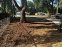 The backyard with grass, trees, and fence at 3346 Se 131St Pl, Belleview, FL 34420