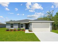 Charming single-story home with a well-manicured lawn, attached garage, and freshly painted exterior at 1204 Alafia Way, Kissimmee, FL 34759