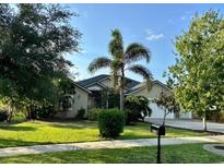 Charming single-story home with lush landscaping and a well-maintained lawn at 9632 Spring Lake Dr, Clermont, FL 34711