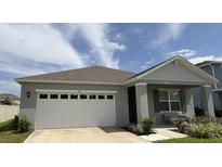Charming single-story home with a two-car garage, a covered front porch and simple landscaping at 5216 Greenheart Ave, Mount Dora, FL 32757