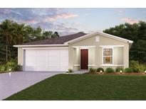 Attractive single-story home with a two-car garage and landscaped lawn at 1644 Pickerel Ct, Poinciana, FL 34759