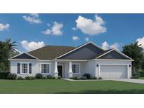 Charming single-story home featuring a well-manicured lawn, attached two-car garage, and a classic architectural design at 16446 Sw 47Th Ct, Ocala, FL 34473