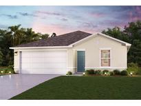Charming single-story home with a well-manicured lawn, a two-car garage, and a welcoming front entrance at 2347 Oklahoma Dr, Sumterville, FL 33585