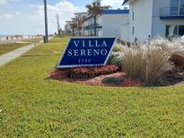 Villa Sereno building sign, 2750, oceanfront location at 2750 Ocean Shore Blvd # 4, Ormond Beach, FL 32176
