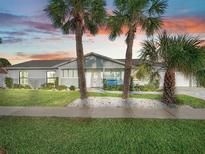Charming single-story home with palm trees and landscaped lawn at 21 Tipperary Ln, Ormond Beach, FL 32176