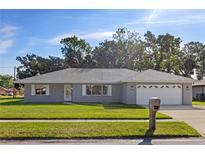Charming single-story home with a well-manicured lawn, freshly painted exterior, and attached two-car garage at 807 Scrub Oak St, South Daytona, FL 32119