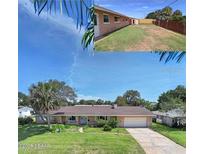 Charming single-story home featuring a well-manicured lawn and attached two-car garage at 106 Banyan Dr, Ormond Beach, FL 32176