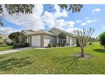 Attractive single-story home featuring a well-kept lawn, landscaping and attached garage at 1788 Hunters Greene Ct, Mount Dora, FL 32757