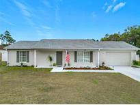 Newly constructed single-story home with a gray exterior and a two-car garage at 11267 Sw 62Nd Avenue Rd, Ocala, FL 34476