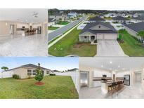 Composite image of a house showcasing the kitchen, front yard, back yard and overall curb appeal at 9334 Sw 57Th Ave, Ocala, FL 34476