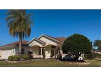 House exterior features a landscaped yard and palm trees at 1515 Gadsden Pl, The Villages, FL 32162