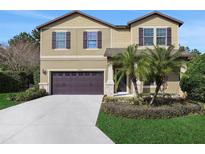 Two-story house with a large driveway and landscaping at 30138 Losino Cv, Mount Dora, FL 32757