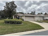 One-story home with a two-car garage and well-manicured lawn at 5324 Treasure View Way, Leesburg, FL 34748