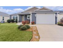 Charming single-story home featuring a well-manicured lawn and attached garage at 284 Pelchat Pl, The Villages, FL 32163