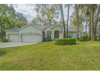 Charming single-story home features a three-car garage and well-manicured lawn at 19666 Sw 88Th Loop, Dunnellon, FL 34432