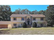 Two-story home featuring brick accents, a well-manicured lawn, and attached garage at 16017 Harbor Oaks Dr, Montverde, FL 34756