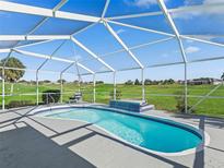 Relax in this screened-in pool with spa overlooking the golf course for serene outdoor enjoyment at 11743 Se 174Th Loop, Summerfield, FL 34491