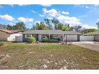 Charming single story home featuring a manicured lawn and an attached two car garage at 3860 Branch Ave, Mount Dora, FL 32757