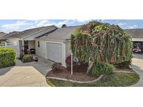 Charming single-story home featuring a well-manicured lawn and a beautiful, mature tree in the front yard at 2471 Yalaha Ave, The Villages, FL 32162