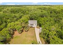 Stunning aerial view of a secluded home surrounded by lush greenery and a long driveway at 2870 Belinda Dr, Deland, FL 32720