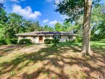 Charming single-story home features a classic design and inviting curb appeal with mature landscaping and traditional shutters at 10166 Cr 671, Bushnell, FL 33513