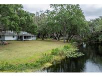 Expansive backyard featuring lush greenery extending to the waterway, perfect for outdoor activities and relaxation at 7938 Jacksons River Rd, Leesburg, FL 34788