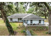 Charming single story home with a welcoming entrance and lush, mature landscaping adding to its curb appeal at 7938 Jacksons River Rd, Leesburg, FL 34788