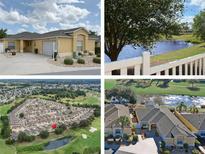 Collage of a home's exterior, pond, and golf course views at 3325 Archer Ave, The Villages, FL 32162