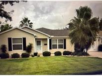 Charming single story home featuring a well-manicured lawn and mature palm trees at 334 Shiloh Ct, The Villages, FL 32162