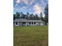 Charming single-story home featuring a well-maintained lawn and quaint front entrance at 17873 E Highway 40, Silver Springs, FL 34488