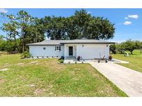 Charming single-story home featuring a well-manicured lawn and attached garage at 2845 County Road 523, Wildwood, FL 34785