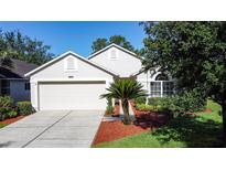 Charming home featuring a well-manicured lawn, mature trees, and a two-car garage at 3706 Doune Way, Clermont, FL 34711