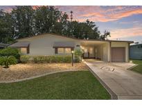 Charming single-story home with a manicured lawn and a covered parking area at 1303 E Schwartz Blvd, Lady Lake, FL 32159