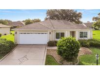 Charming single-story home featuring a well-maintained lawn and attached two-car garage at 13643 Se 89Th Ct, Summerfield, FL 34491