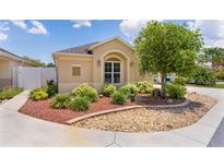 Charming single-story home featuring well-manicured landscaping and a welcoming entrance at 2967 Thayer Ter, The Villages, FL 32163