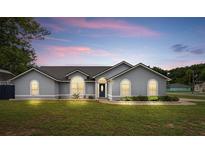 Charming single-story home with a well-maintained lawn and complemented by elegant arched windows at 2705 Bayview Dr, Eustis, FL 32726